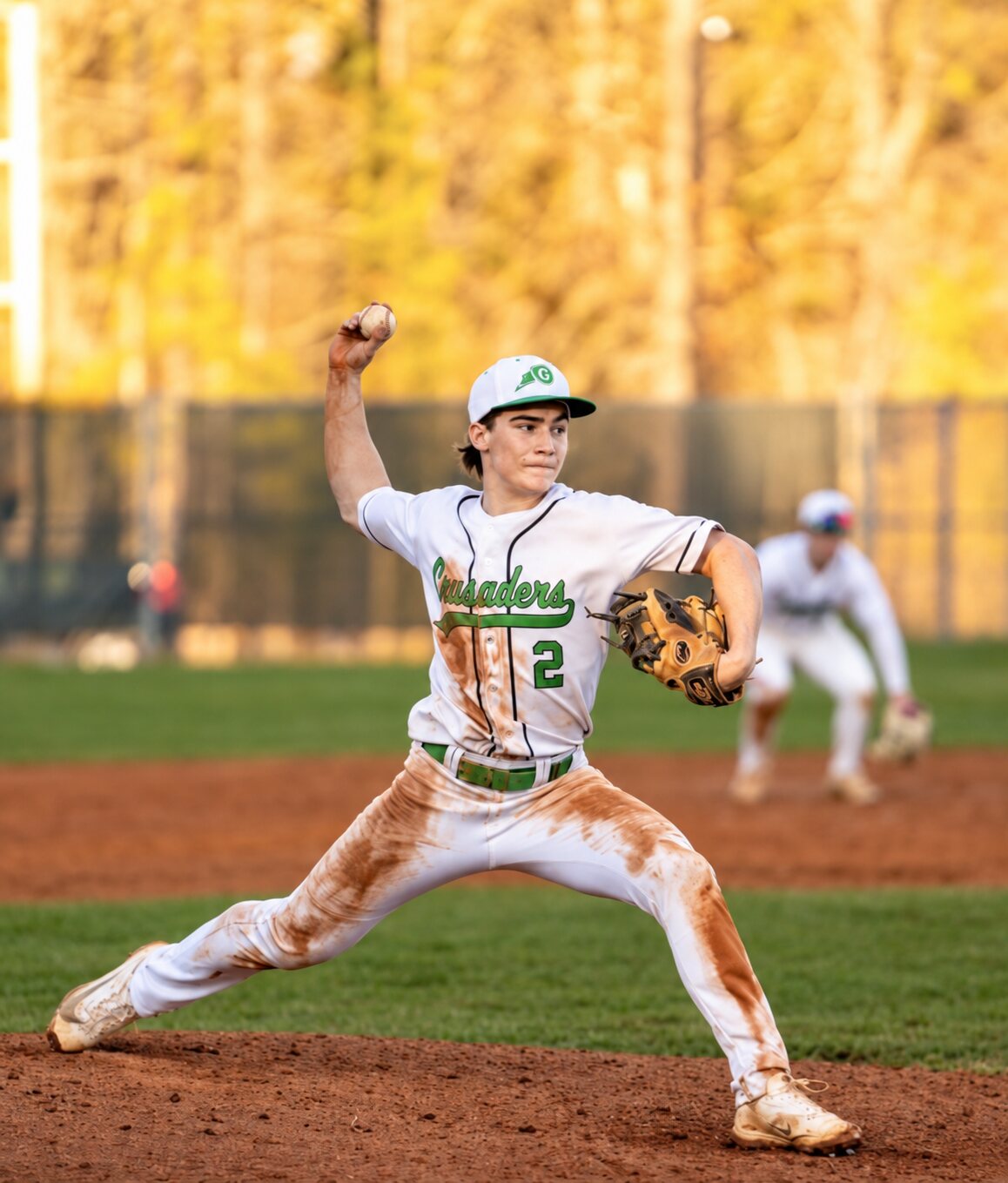 Jack Richards pitching in a baseball game