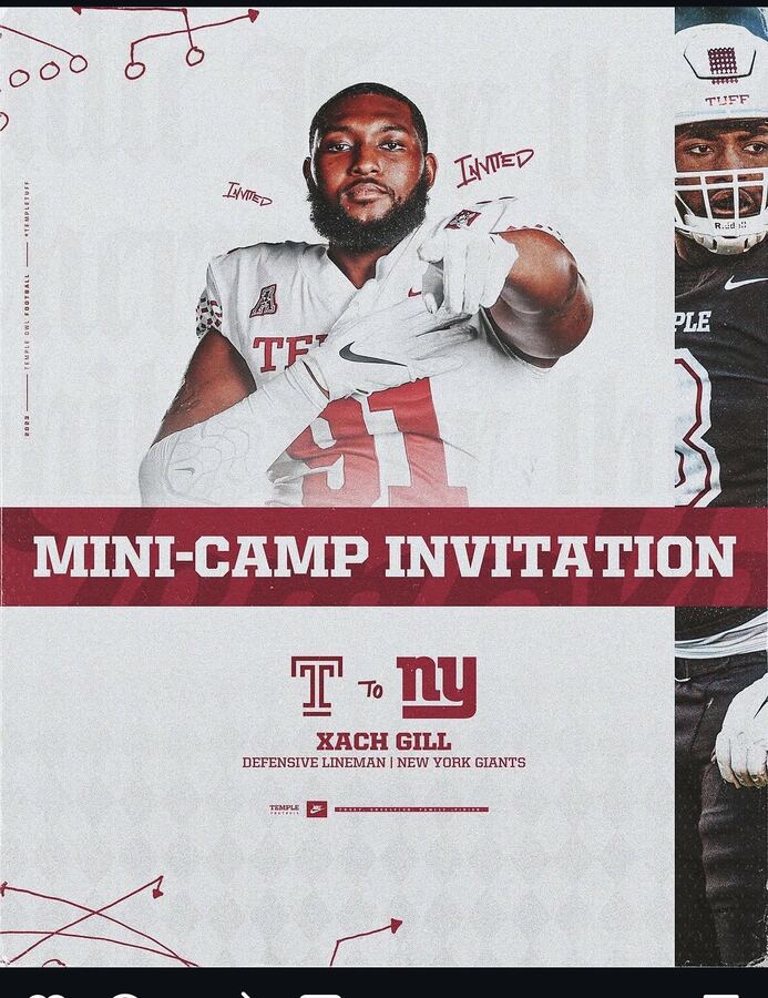 Xach Gill professional football minicamp announcement